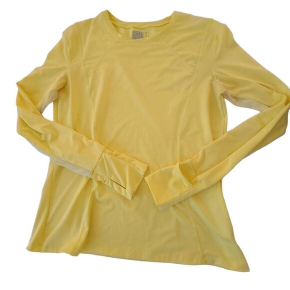 Lucky in Love Womens Yellow Long Sleeve Sun Protection Athletic Shirt Large - Picture 12 of 12